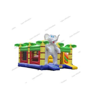 China 2021 New Environmental Protection Trampoline High Inflatable Elephant Castle Inflatable Trampoline for sale