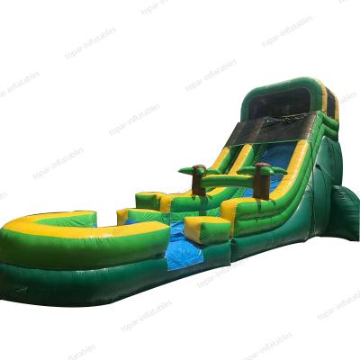 China Green Outline 19' Huge Environmental Protection Commercial Cool Inflatable Water Slide Inflatable Slides Jumper For Sale for sale