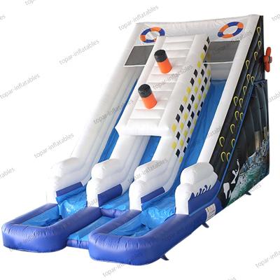 China Hot Sale Environmental Protection Giant Large Commercial Inflatable Water Slides With Climbing Wall And Pool for sale