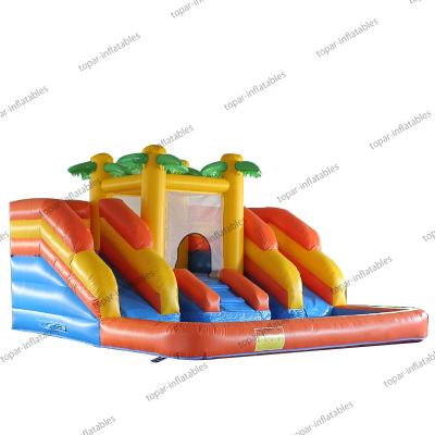 China 2021 Environmental Protection Fun Bounce Small Inflatable Jumper Bouncy Castle Water Slide With Pool for sale