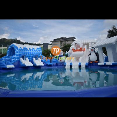 China Environmental Protection Fun Adult Waterline Customized Adult Water Slide With Pool For Grown Ups for sale