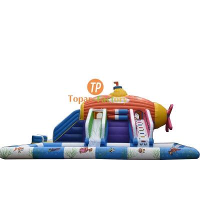 China Environmental Protection Children And Large Size Adult Combo Inflatable Pool High Slide Water Park For Games for sale