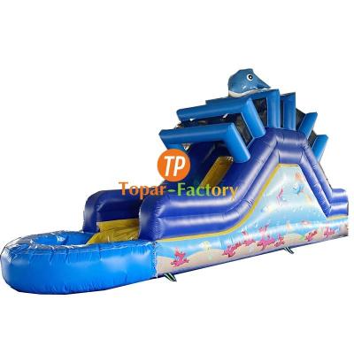 China Latest Environmental Protection Water Slides Kids Dolphin Bouncy Pool Carousel Jumping Inflatable Castle For Sale for sale