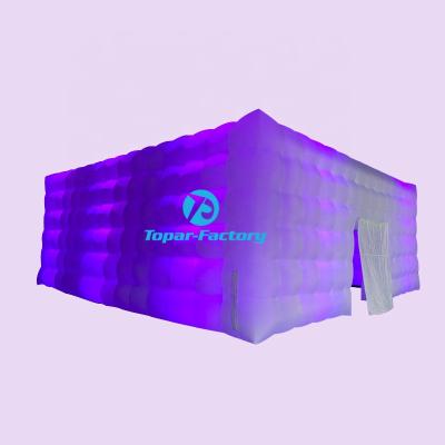 China High Quality Environmental Protection Led Lighting Inflatable Cube Wedding Bar Bar House Event Tents For Sale for sale