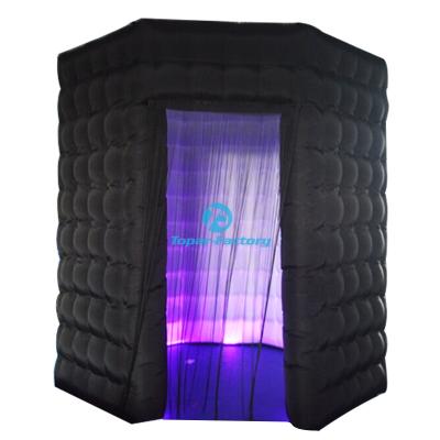 China Hot Sale Environmental Protection Color Changing No Roof Inflatable Photo Booth Octagon Party Tent With LED Lights for sale