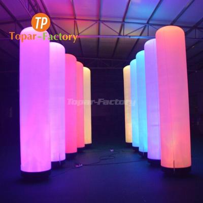 China Topar-Inflatable Environmental Protection Good Quality Led Long Tube Column Advertising Inflatable Lighting Pillar For Wedding Decoration for sale