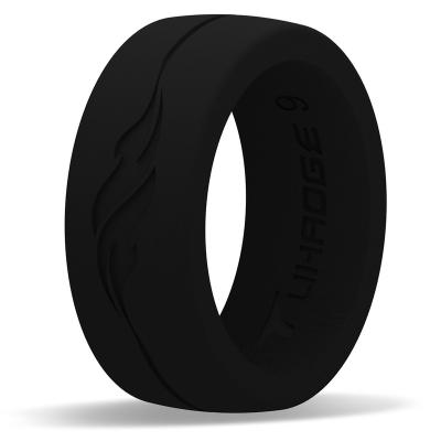 China Hiphop Factory Direct Selling New Design 1.5g Weight Fashionable Silicone Wedding Ring For Men for sale