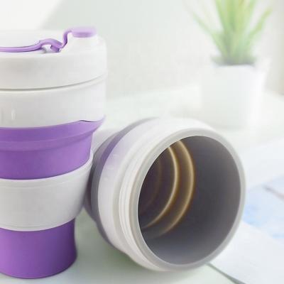 China Viable Folding Mug Reusable Camping Mugs Portable Travel Folding Folding Silicone Coffee Mug for sale