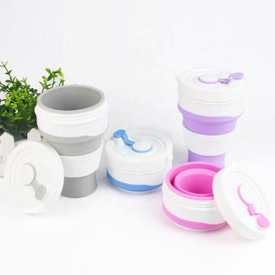 China Viable High Quality Outdoor Custom Collapsible Collapsible Silicone Retractable Coffee Mug for sale