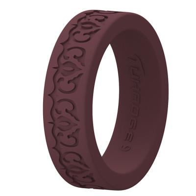 China Wholesale Fashionable Vendor Supply Various Customizable Colors And Sizes Durable Silicone Wedding Ring for sale