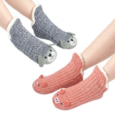 China Hengyuan 2-Pair Women's Breathable Slipper Knocks Down Teddy Animal Shoes High Thick Winter Indoor Socks for sale