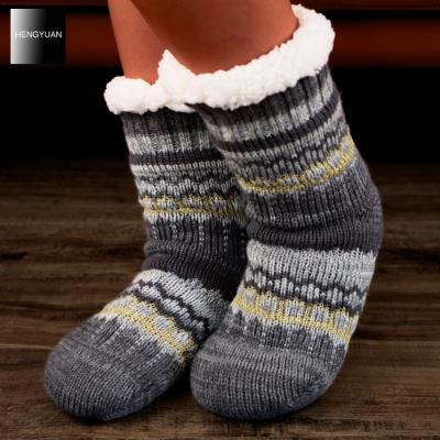 China Hengyuan Breathable Knit Fuzzy Customized Slipper Socks For Women for sale