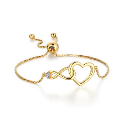 China Trendy Trendy Style Infinity Eternal Heart Shaped Figure 8 Adjustable Bracelet For Mother's Day Gift for sale