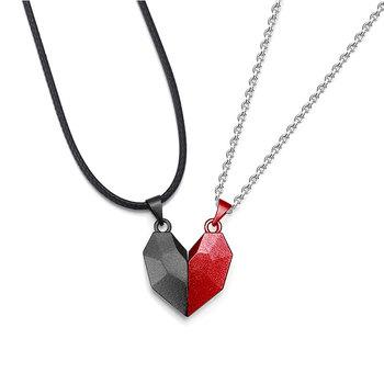 China Creative Personality Fashion Jewelry Exquisite Pendant Necklace 925 Sterling Silver Magnetic Heart Shape Gift for Couples for sale