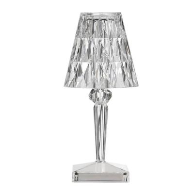 China NEWEST AMAZONE 2021 Modern HOT Sale Crystal Rechargeable Bedside Lamp Portable Touch Table Lamp for Hotel Restaurant Home for sale