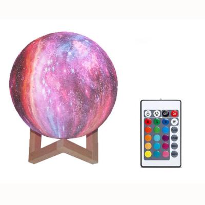 China Modern 3D Print 16 Colors By USB LED Night Light Remote Rechargeable Lunar Moon Customized 3d Lamp For Home Decor Gifts for sale