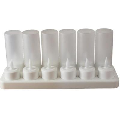 China Wedding Events Party Restaurant Rechargeable Flickering Warm White Led Candle Flameless Decorative Battery Operated 12 Packs White for sale