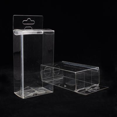 China Recycled Materials Clear Plastic Foldable Pet Fishing Packaging Boxes High Transparent Small Plastic Display Box With Hanging Hole for sale