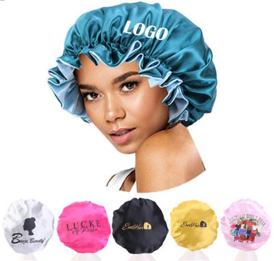 China High Quality Satin Cowl Day Night Sleep Hat For Women Double Layer Wrap Head Hair Accessories for sale