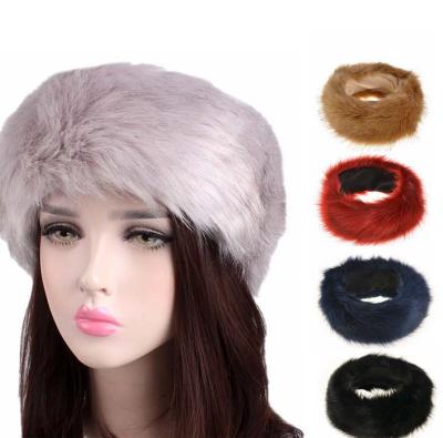 China Wholesale Yellow Popular Winter Hair Accessories Faux Fox Fur Headband For Women Winter Headband for sale