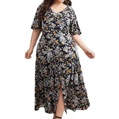 China Low Price Foreign Trade Spring Floral Dress Sustainable High Quality Chiffon Tenderness for sale