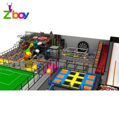 China Commercial Kindergarten Children Playground Indoor Playground Good Quality Plastic Kids Games Equipment Indoor Playground With Trampoline for sale