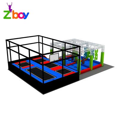 China With Protective Net Kids Trampoline Park Playground Ninja Course Ninja Warrior Adult Indoor Obstacles For Sale for sale