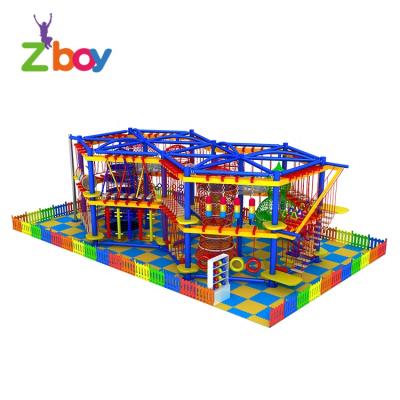 China Wooden Playground Rope Obstacle Course Adventure Equipment For Sale for sale