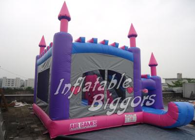 China Playground Slides Bouncy House Castle Blue For Commercial , Princess Inflatables for sale