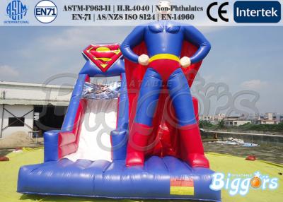 China Theme Inflatable Superman Bounce House Slide For Amusement Park Outdoor for sale