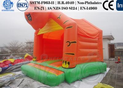 China Orange Printing Commercial Inflatable Bouncers Horse Jumping Castle for sale