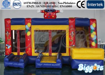 China Clown Commercial Inflatable Bouncer with Slide , Outdoor Jumping Castle Combo for sale