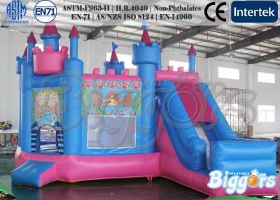 China Princess Inflatable Jumping Bounce Houses , Pink waterproof Bouncy Slide for sale