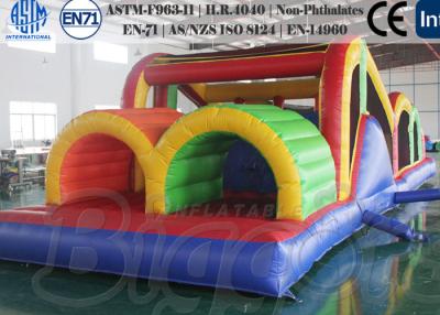 China Waterproof Adults Inflatable Obstacle Course PVC Slide for Rental , 12 Mater Length for sale