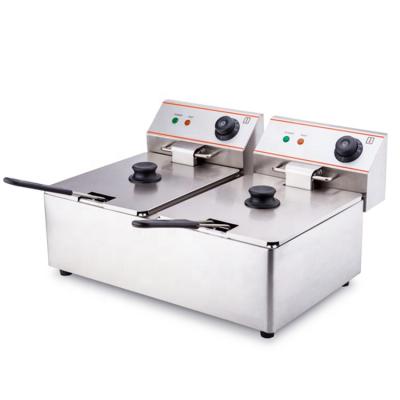 China Frying 6L+6L Chicken Restaurant Commercial Countertop Electric Deep Fryer For Chicken for sale