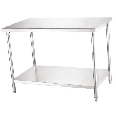 China Easily Cleaned Two Layers Commercial Work Table Stainless Steel Table Workbench Hotel Machine Kitchen Restaurant for sale