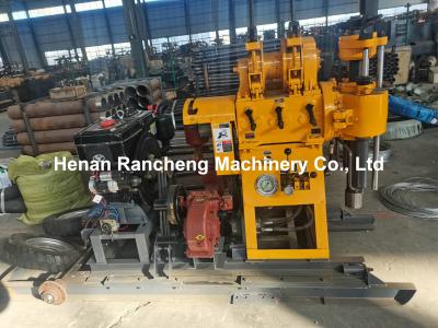 China 130m / 200m Depth Hydraulic Small Borehole Drilling Rig With 22HP Diesel Engine en venta