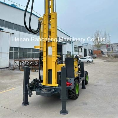 China Hydraulic Portable Borehole Well Drilling Rig 220m Deep Underground Wheels Well Equipment for sale