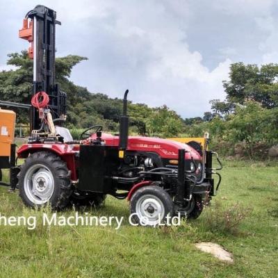 China Máquina de perforación de pozos hidráulicos DTH 200 m Máquina de perforación de pozos hidráulicos con tractor neumático portátil en venta