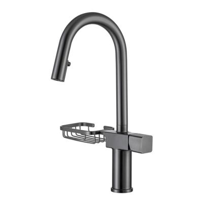 China New Modern Kitchen Sink Basin Gray Open Vegetable Faucet With Sprayer 304 Stainless Steel Drop Type Sprinkler for sale