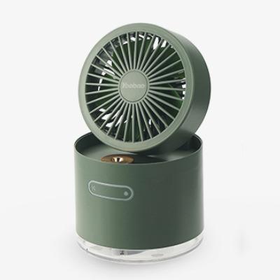 China Yoobao Outdoor D22 Foldable Mini Fan With Wind Handheld Desktop Super Mute Mist Spray LED Light Small Fan Portable Rechargeable Outdoor for sale