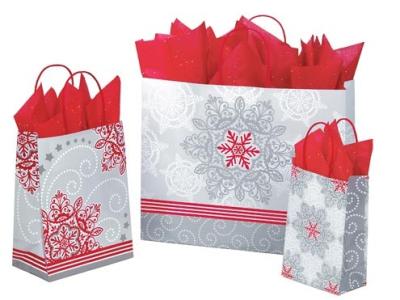 China Customized High Quality And Fancy Printed Christmas Paper gift Bag with handles for sale