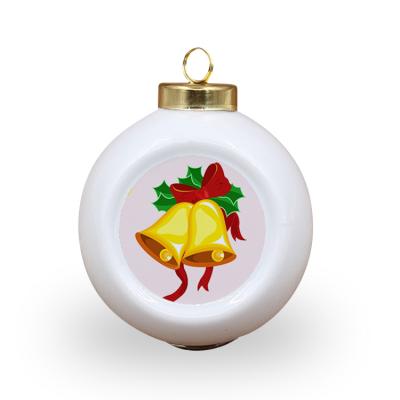 China High Quality Hard Ceramic Ornamental White Sublimation Balls Ceramic Christmas Ornaments for sale