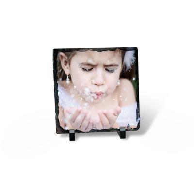 China 30*30cm Glossy Sublimation Blank Picture Rock Hard Slate Coated Frame for sale