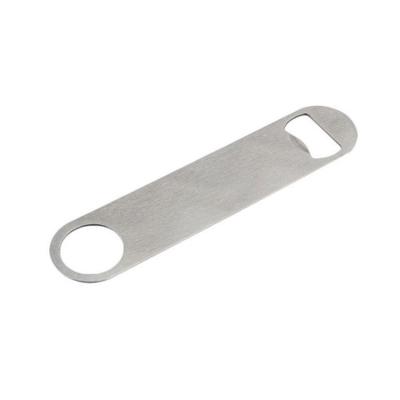 China Kitchen Accessories Stainless Steel White Metal Stocked Flat Bottle Opener For Beer for sale