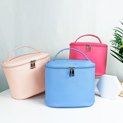 China High Quality Professional Custom Logo Travel Bulk Waterproof Girls Saffiano Leather Makeup Bags PU Cosmetic Bag for sale