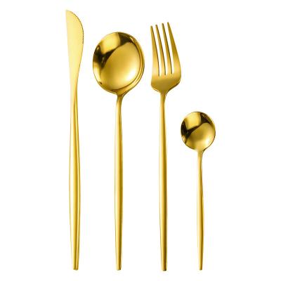 China CLASSIC Gold Kitchen Cutlery Set Flatware 410 Stainless Steel Cutlery Flatware Set for sale