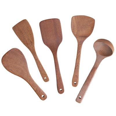 China Sustainable Wooden Kitchen Utensil Tool Kit Spatula Spoon Wooden Utensils for sale