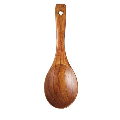 China Sustainable Best Selling High Quality Kitchen Utensils Chinese Wooden Rice Serving Spoon for sale