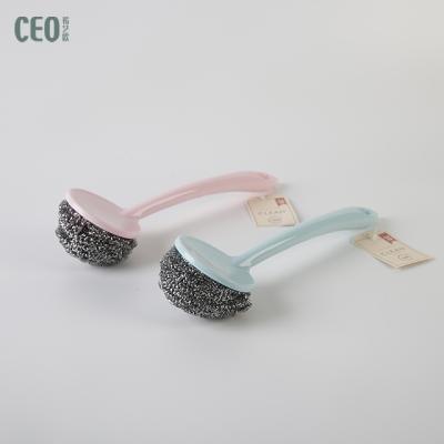 China Best Viable Selling Kitchen Tools Scrubber Cleaning Scourer With Handle For Kitchen for sale